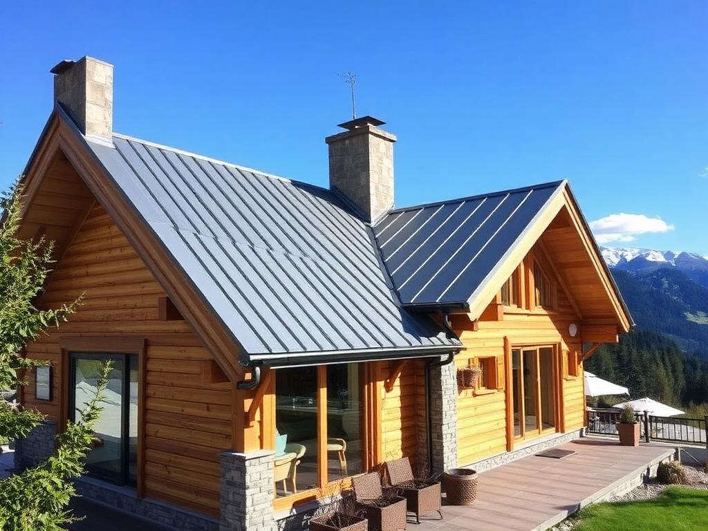 Couverture bac acier sur un chalet en Combe de Savoie